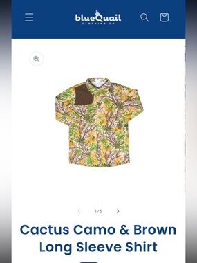 Blue Quail Cactus Camo Long Sleeve Shirt